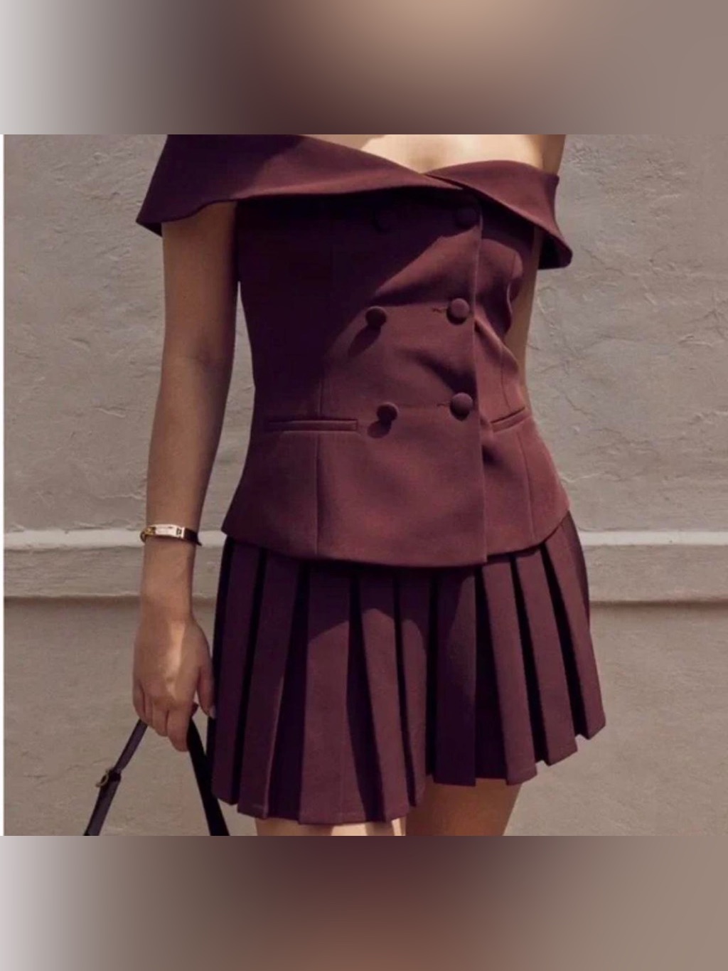 Meshki Krista Top And Mura Skirt Set 2pc Burgundy Plum